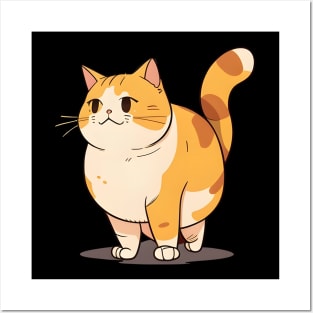 Fat Cat Cute - Happy Funny Cats Posters and Art